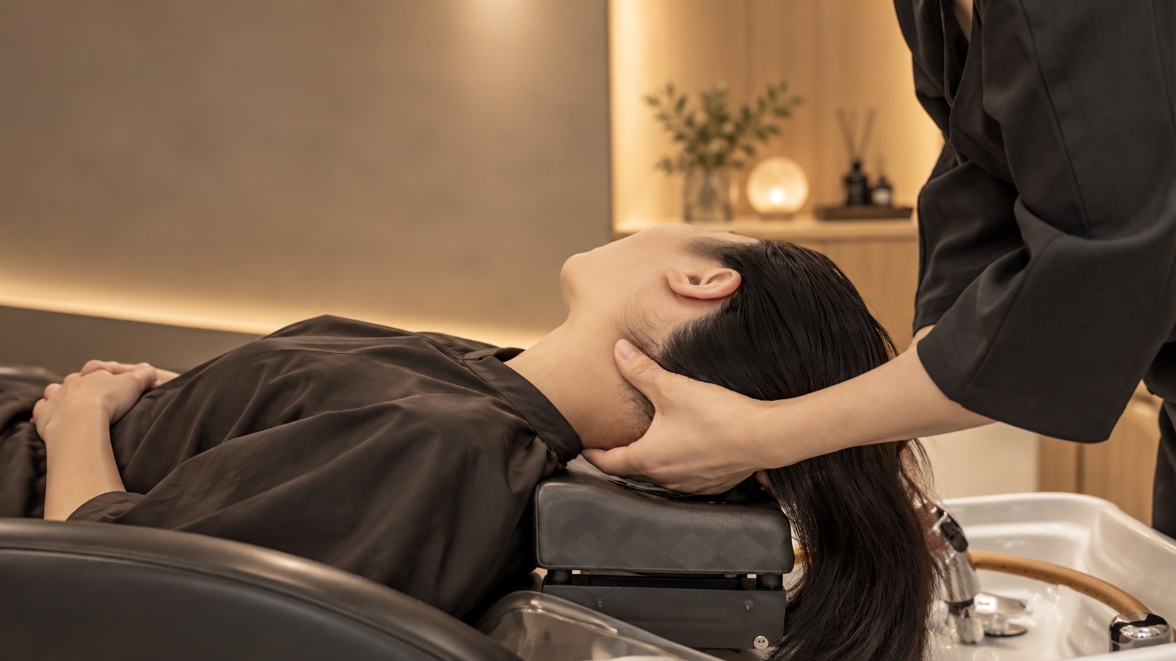 Gentle hands-on head and neck care in the calm surroundings of Dr.Scalp